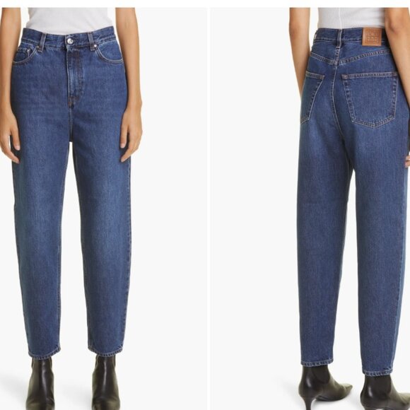 TOTOME Tapered Leg Denim Jeans High Waisted - Picture 3 of 8